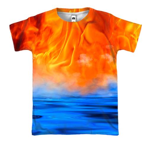 3D футболка Вода и пламя