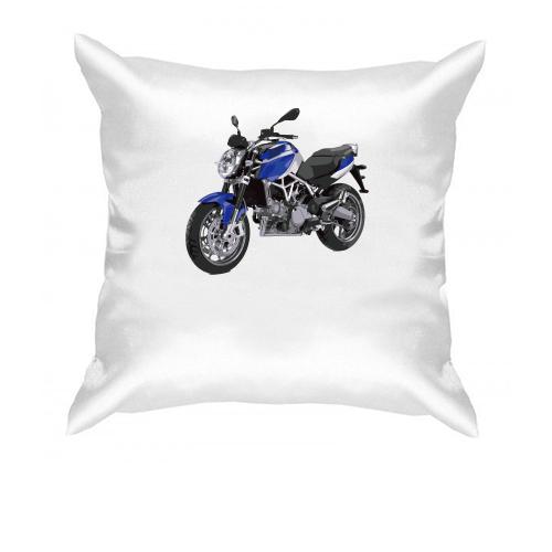 Подушка с синим мотоциклом
