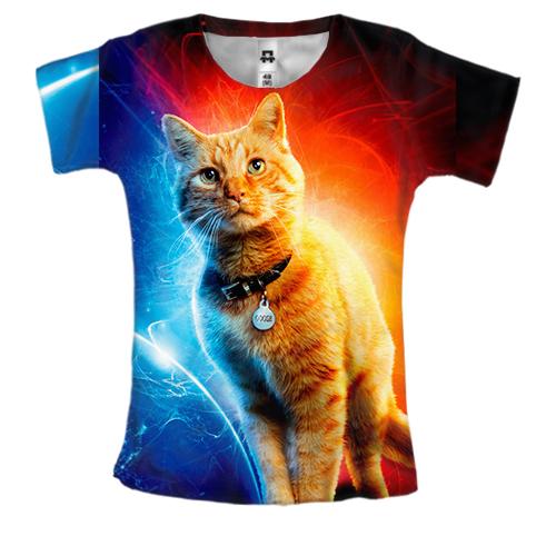 Женская 3D футболка с котом (Goose)