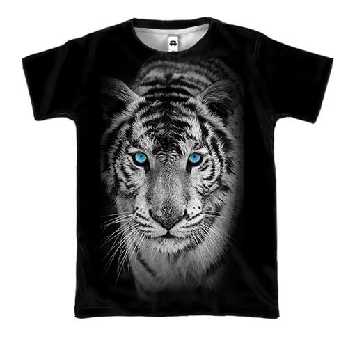 3D футболка з білим тигром