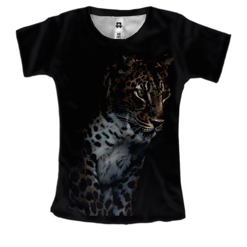 Женская 3D футболка с леопардом