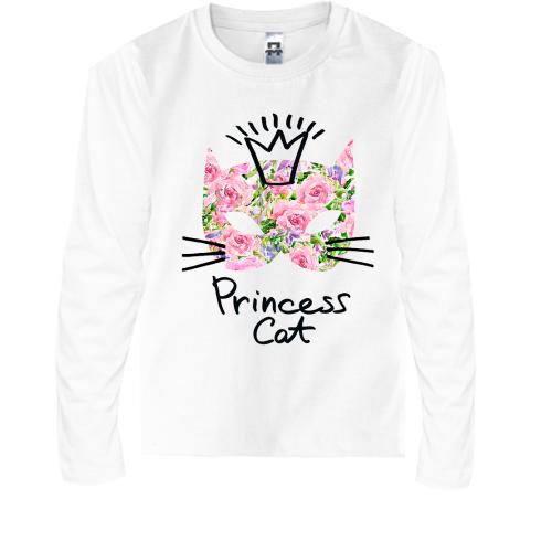 Детская футболка с длинным рукавом Princess cat (из цветов)