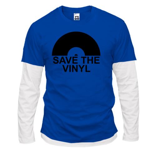 Лонгслив комби  Save the vinyl
