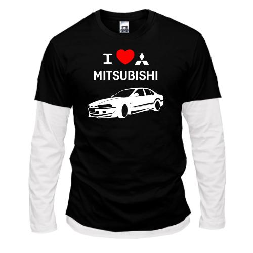 Комбинированный лонгслив I love mitsubishi