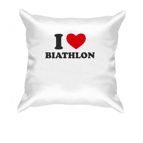 Подушка Я люблю Біатлон - I love Biathlon