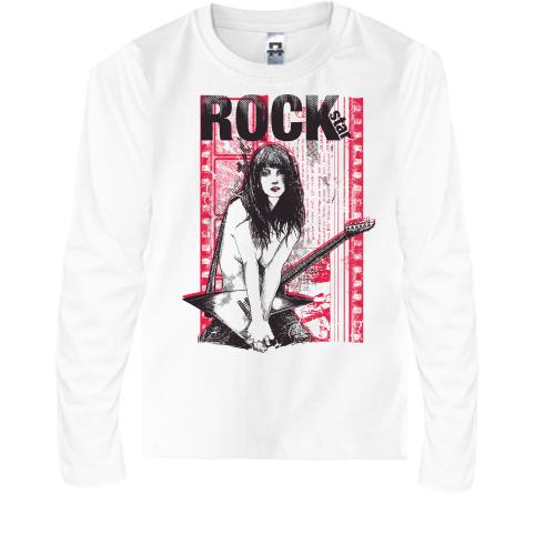 Детская футболка с длинным рукавом rock star girl