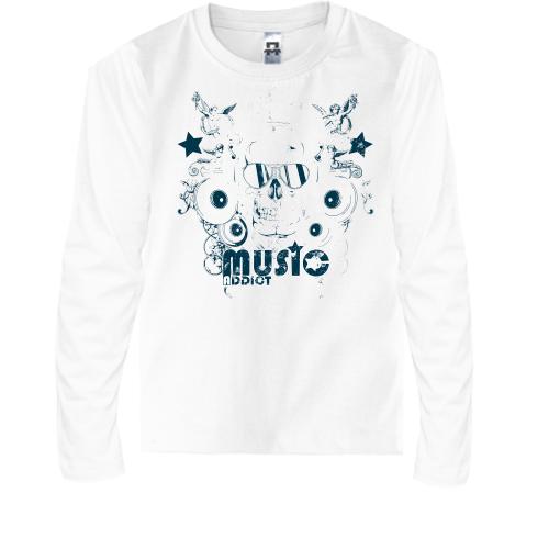 Детская футболка с длинным рукавом music addict