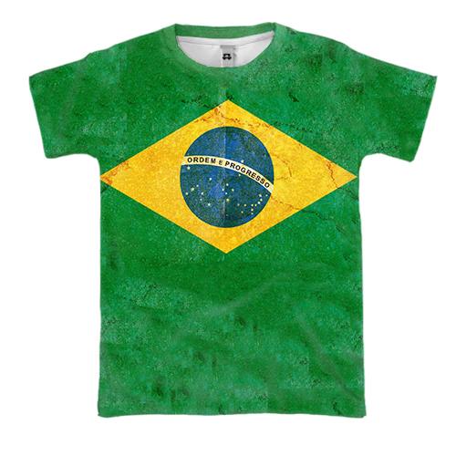 3D футболка с флагом Бразилии