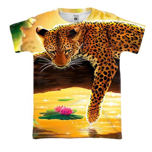 3D футболка с тигром в джунглях