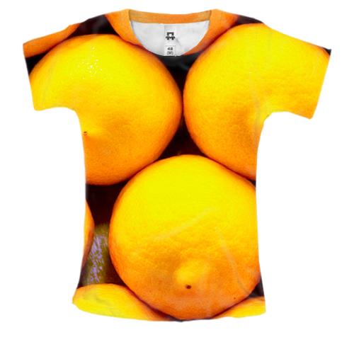 Женская 3D футболка с лимонами