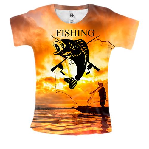 Женская 3D футболка Fishing