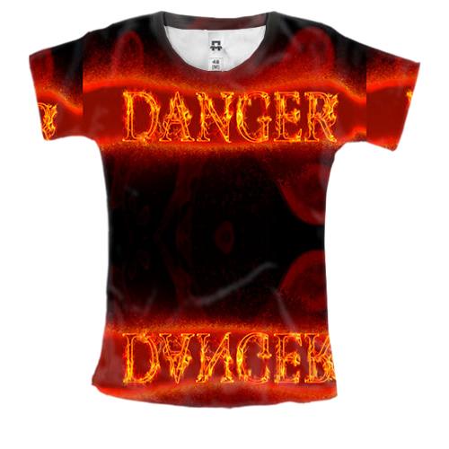 Женская 3D футболка Danger