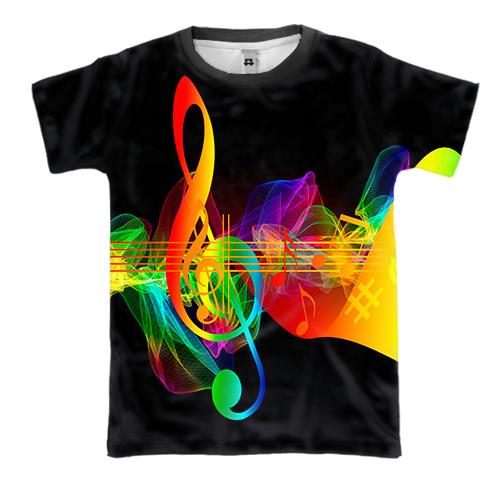 3D футболка музична веселка