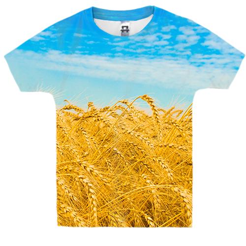 Детская 3D футболка с пшеничным полем