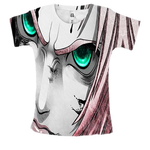 Женская 3D футболка со злой Сакурой