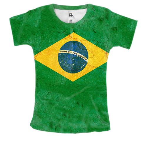 Жіноча 3D футболка з прапором Бразилії