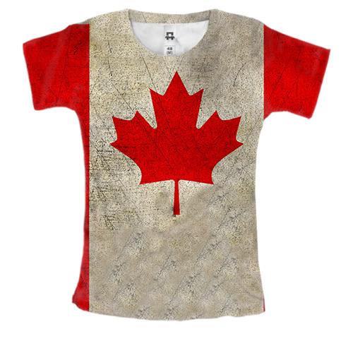 Женская 3D футболка с флагом Канады