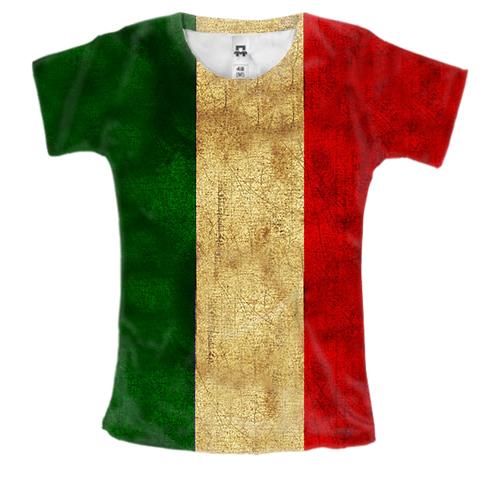 Женская 3D футболка с флагом Италии