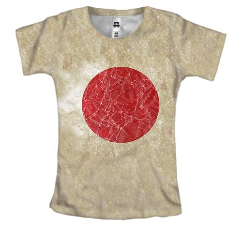 Женская 3D футболка с флагом Японии
