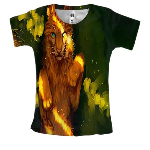 Женская 3D футболка с львицей