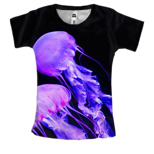 Женская 3D футболка с медузами