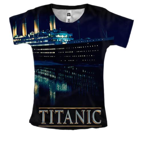 Женская 3D футболка с Титаником