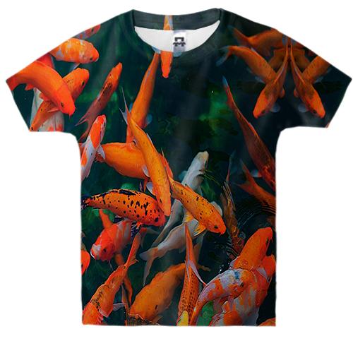 Детская 3D футболка с рыбками в аквариуме