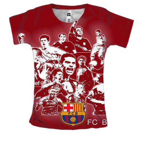 Женская 3D футболка FC Barcelona (2)