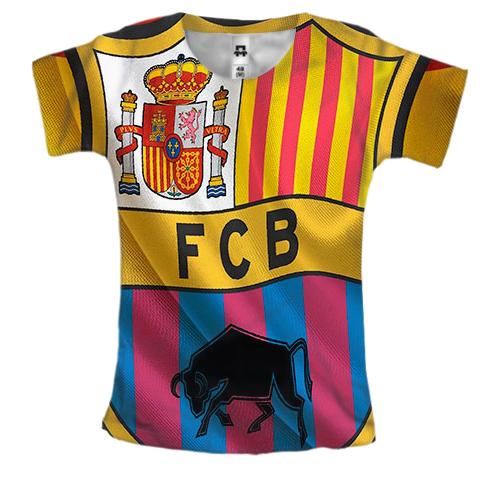 Женская 3D футболка FC - Barcelona
