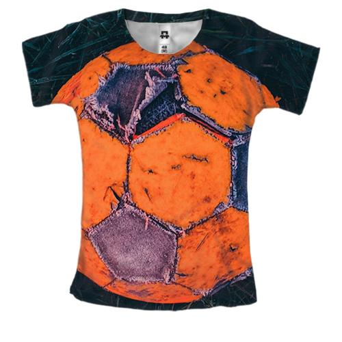 Женская 3D футболка с дворовым футбольным мячом