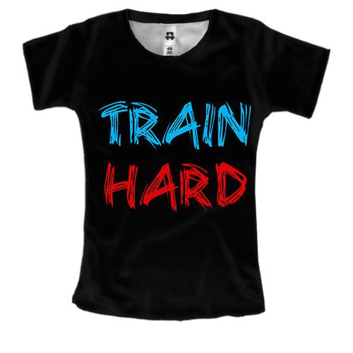 Женская 3D футболка TRAIN HARD