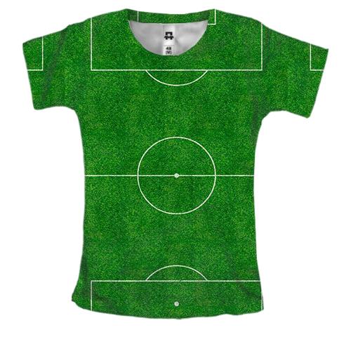 Женская 3D футболка с футбольным полем