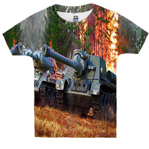 Детская 3D футболка World of Tanks (с танками в поле)