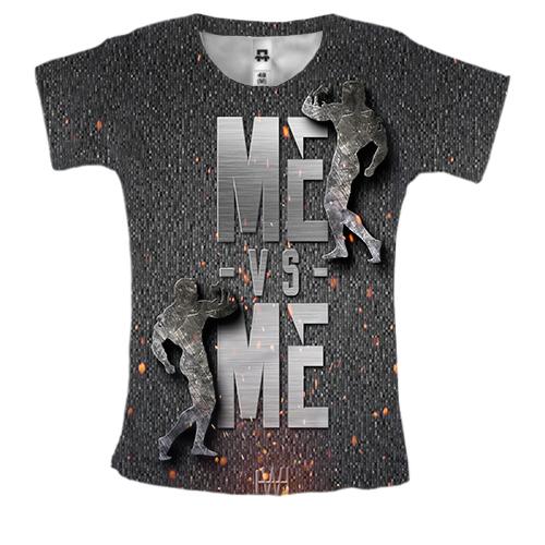 Женская 3D футболка Me vs Me