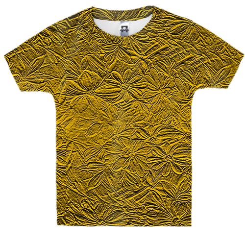 Детская 3D футболка с цветочным слитком золота