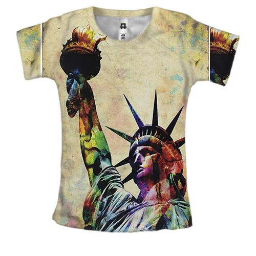 Женская 3D футболка со статуей Свободы
