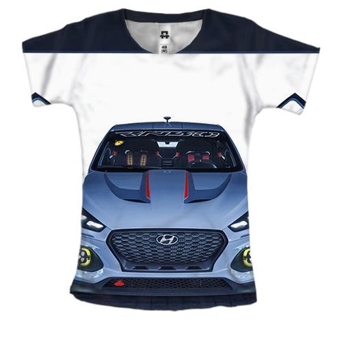 Жіноча 3D футболка зі спорткаром Hyundai