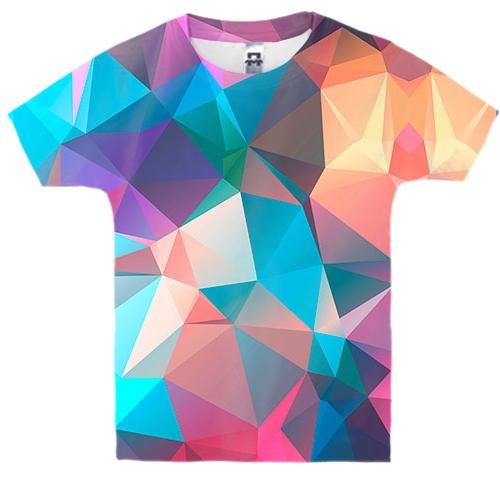 Детская 3D футболка с разноцветными полгонами