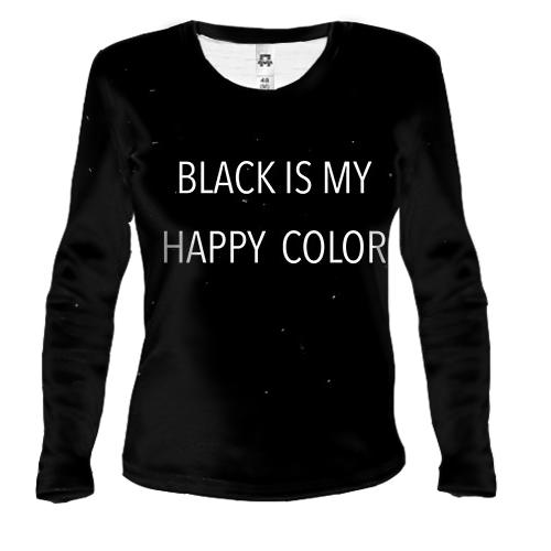 Женский 3D лонгслив Black is my happy color