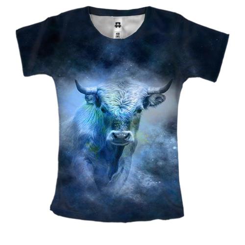 Женская 3D футболка со знаком зодиака - Телец
