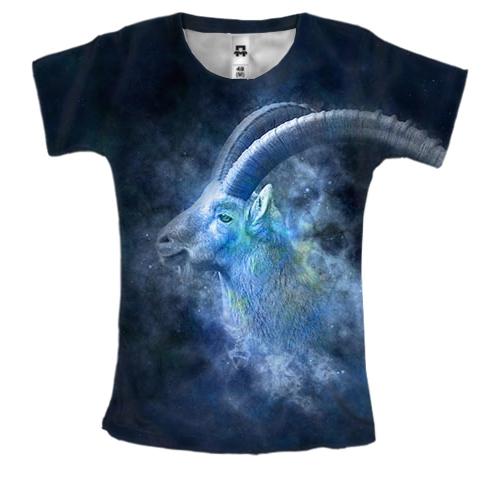 Женская 3D футболка со знаком зодиака - Козерог