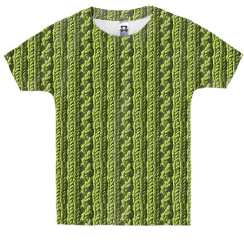 Детская 3D футболка с зеленой нитью