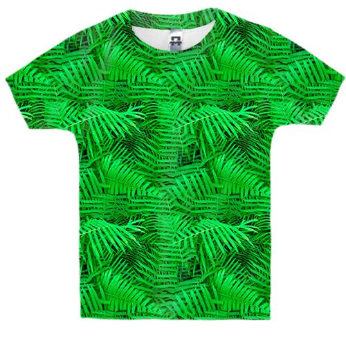 Детская 3D футболка с  листьями папоротника