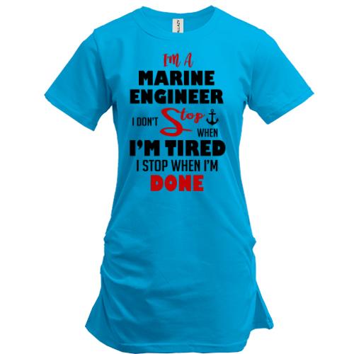 Подовжена футболка I'm marine engineer
