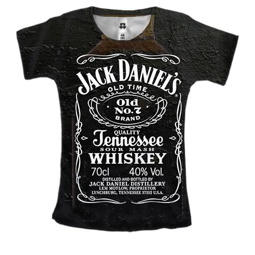 Женская 3D футболка с бутылкой Jack Daniels