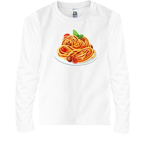 Детская футболка с длинным рукавом со спагетти