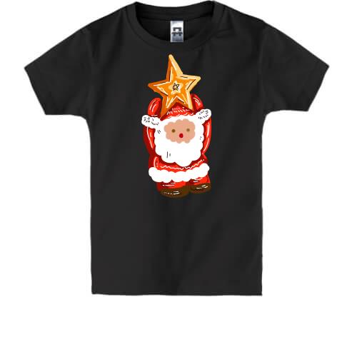 Детская футболка с Сантой и звездой