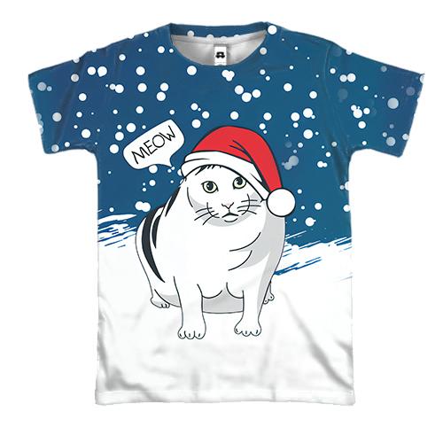 3D футболка Новорічний кіт Бендер (мем)