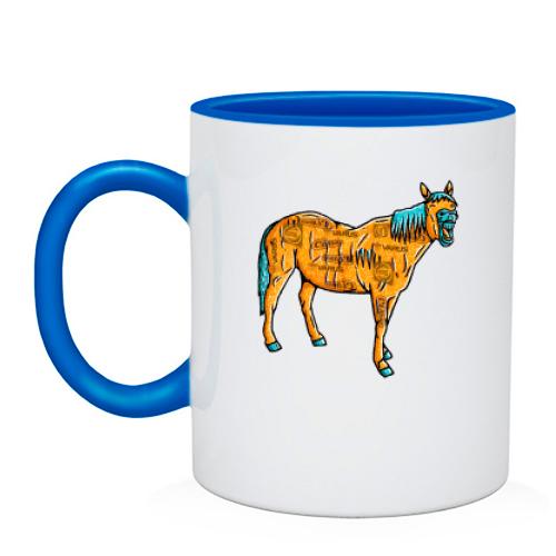 Чашка с лошадью и магазинами