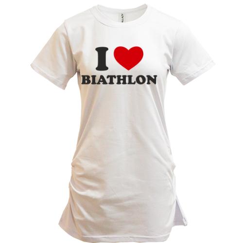 Подовжена футболка Я люблю Біатлон - I love Biathlon